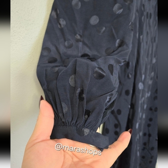 Ted Baker Livela Spot Jacquard Midi Dress, Navy Blue - Picture 5 of 9